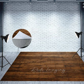 Aperturee - Aperturee Old Style Brown Wood Fabric Floor Backdrop For Photo